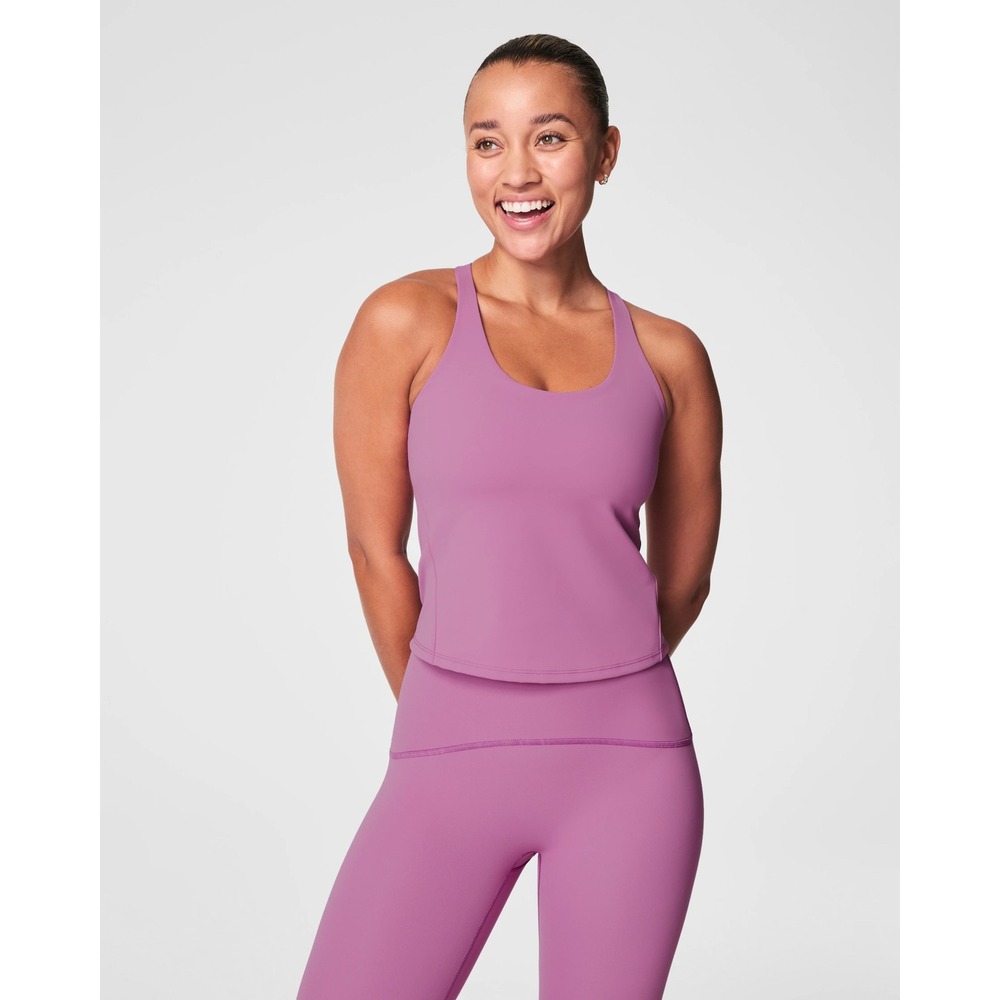 Spanx‎ Tank Contour Crossback Shelf Athletic Blush Pink Small